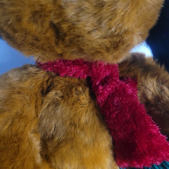 Golden Bear JCPenney Holiday Collection Santa Brown Dog Plush Hat & Scarf 24" - Picture 6 of 13